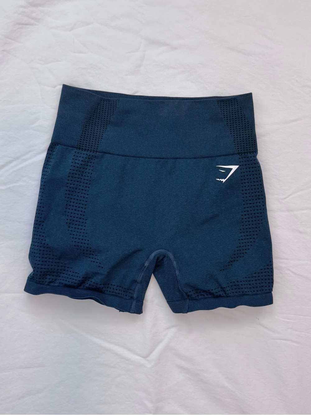 Gymshark Vital Seamless 2.0 High Waisted Shorts | Deep Teal Marl | Small